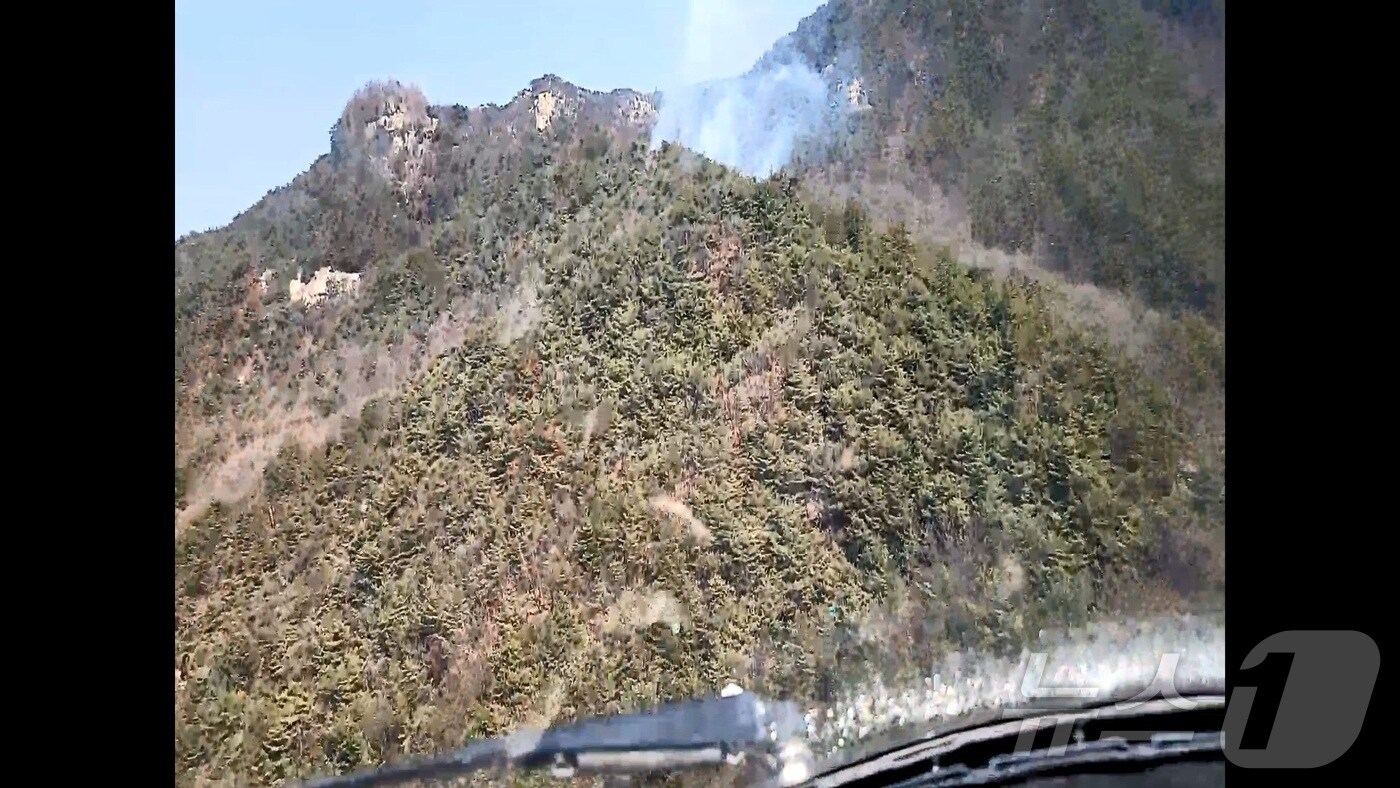  14일 오전 11시 35분께 경기 양주시 백석읍 방성리 불곡산에서 불이 나 1시간 21분 만에 진화됐다.(산림청 제공, 재판매 및 DB 금지)/뉴스1