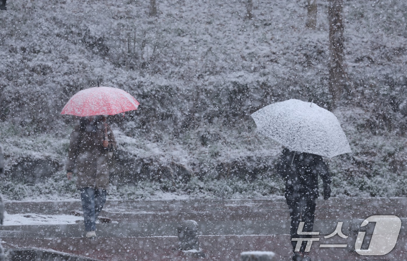 눈 내린 출근길.  ⓒ News1 