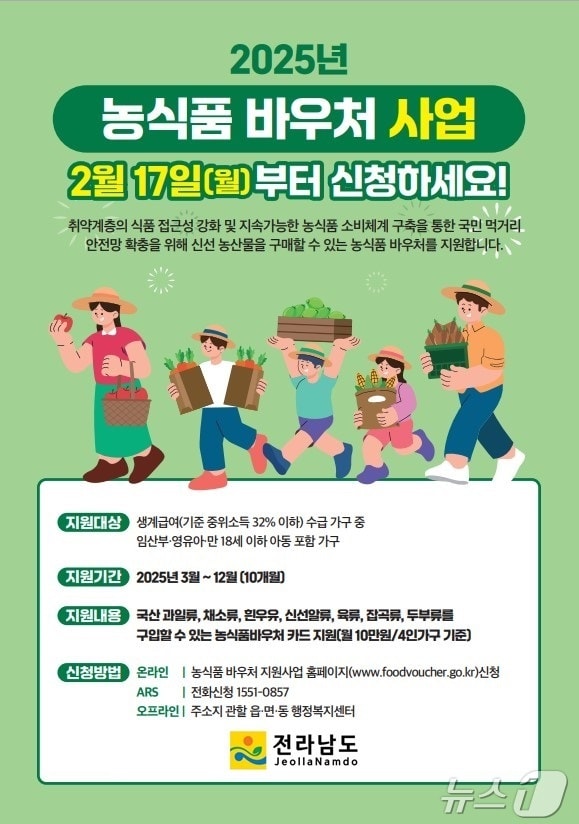 농식품 바우처 홍보물.(전남도 제공. 재판매 및 DB금지) 2025.3.2/뉴스1