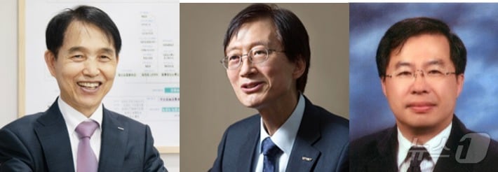  왼쪽부터 이광형 현 총장, 이용훈 전 UNIST 총장, 김정호 KAIST 교수 /뉴스1