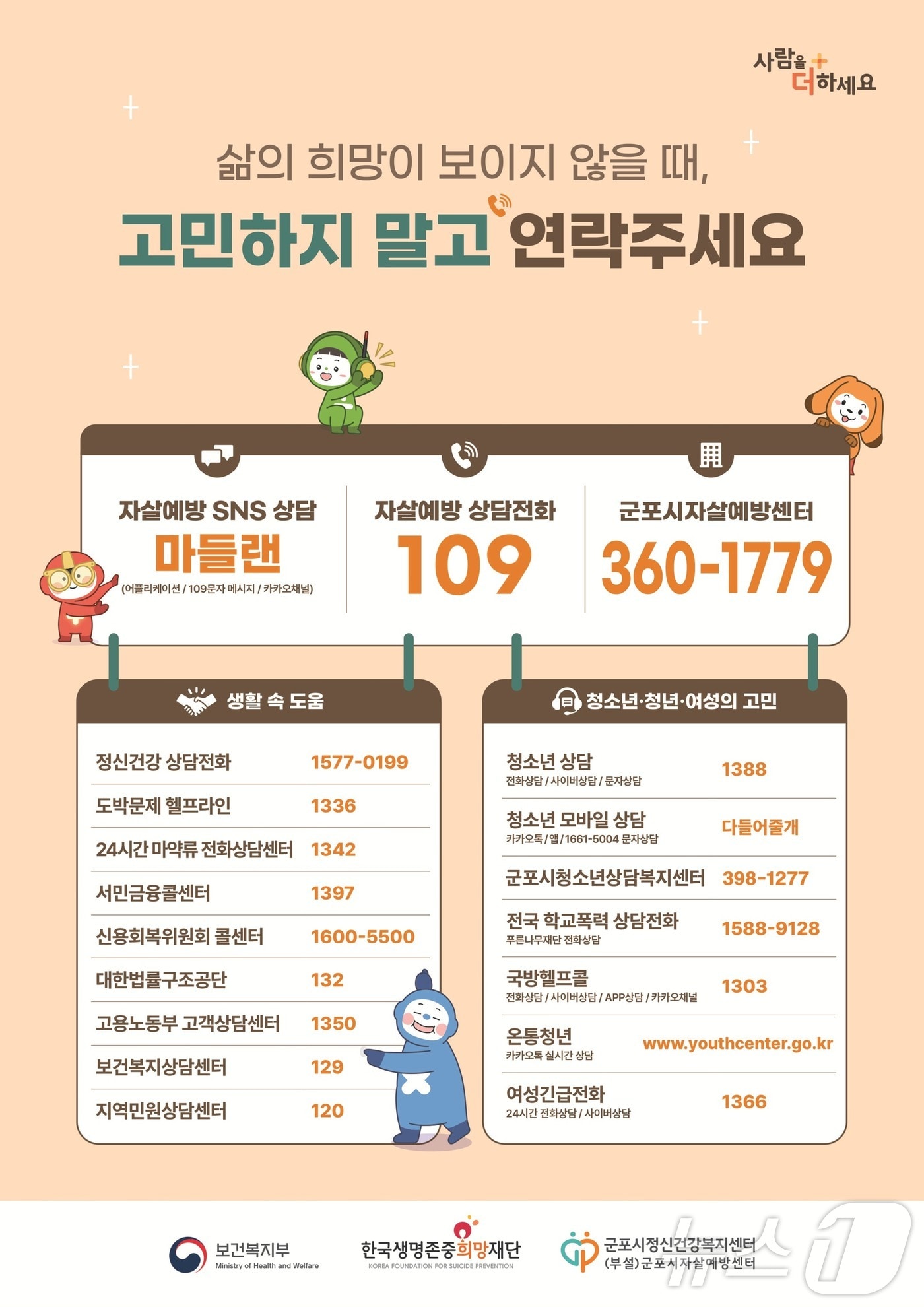 경기 군포시자살예방센터 '자살 고위험 시기 예방' 홍보물. (군포시 제공. 재판매 및 DB 금지) 2025.3.21/뉴스1