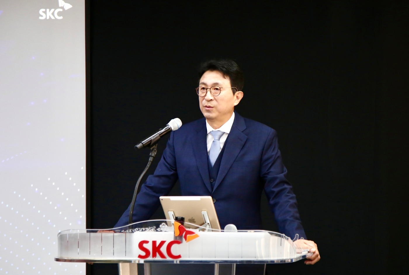 박원철 SKC 사장이 제52기 정기 주주총회에서 발언하고 있다.&#40;SKC 제공&#41;