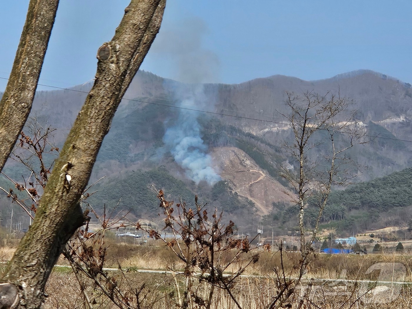 26일 오후 3시 9분께 전북자치도 순창군 쌍치면 용전리의 한 야산에서 불이 났다.(전북소방 제공. 재판매 및 DB금지)
