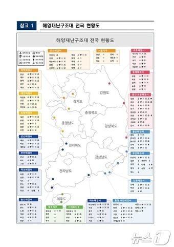 해양재난구조대 전국 현황도(해양경찰청 제공) / 뉴스1