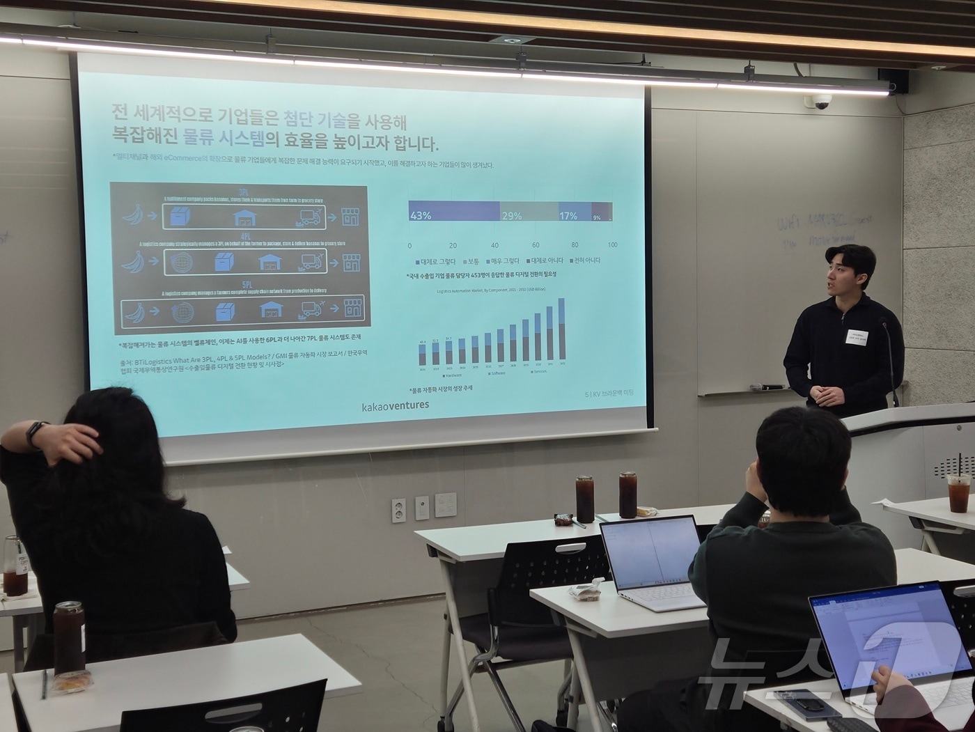 27일 카카오벤처스가 서울 강남구 마루360에서 '글로벌로 향하는 KV 물류 패밀리' 행사를 개최했다. 2025.3.27 ⓒ뉴스1 이정후 기자