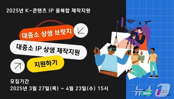 K-콘텐츠 IP 융복합 제작지원(대중소IP상생) 배너.