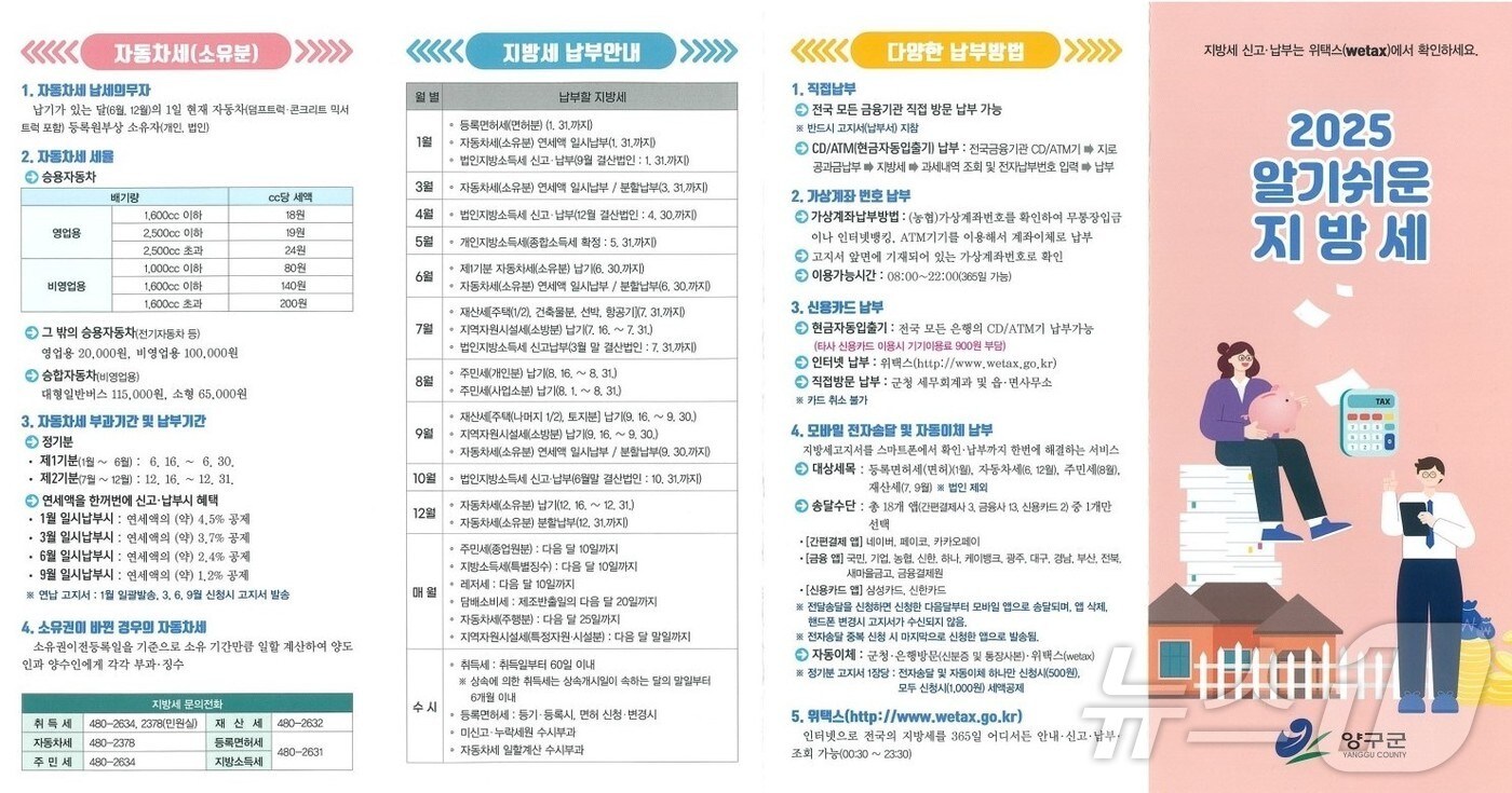 2025 알기 쉬운 지방세 리플릿.(양구군 제공. 재판매 및 DB금지)/뉴스1