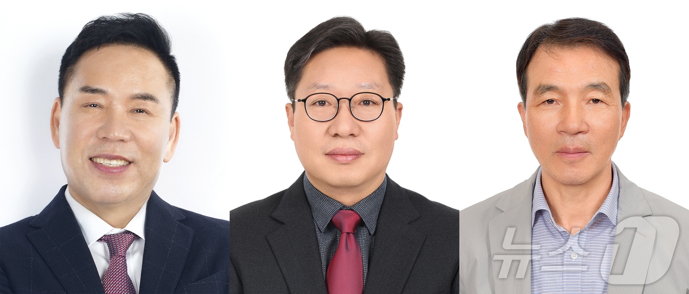 정원군(왼쪽부터) 케이디엠텍 대표이사, 유원일 HD현대미포 상무, 고일주 한국몰드 회장. (울산상공회의소 제공. 