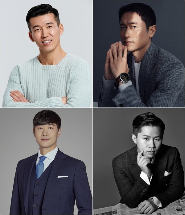 (왼쪽 위부터 시계방향으로) 션, 이영표, 양세형, 배성재/ 사진제공=YG엔터테인먼트, 본인 제공, SM C&C, 라인엔터테인먼트