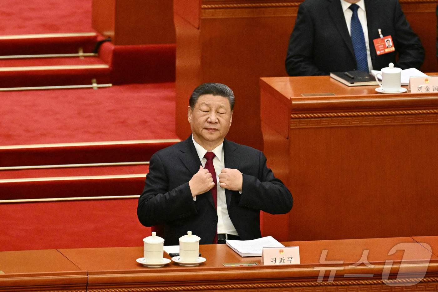 시진핑 중국 국가 주석이 5일(현지시간) 베이징 인민대회당에서 열린 전국인민대표대회(전인대) 개막식에 참석을 하고 있다. 2025.03.05 ⓒ AFP=뉴스1 ⓒ News1 우동명 기자