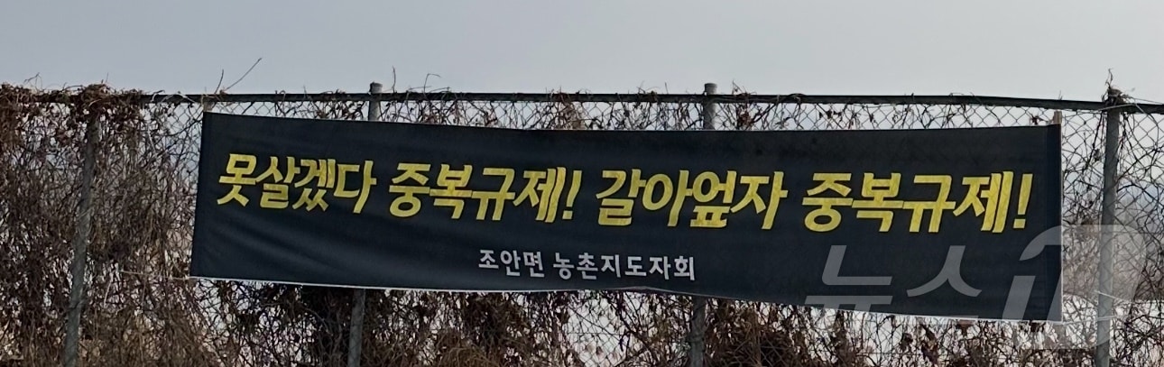 경기 남양주시 조안면 일대에 걸린 현수막 2025.3.5/뉴스1 이상휼 기자