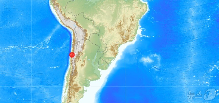 칠레 안토파가스타 지역에서 6일(현지시간) 규모 6.3의 지진이 발생했다. (출처=유럽지중해지진센터) 2025.3.6./뉴스1