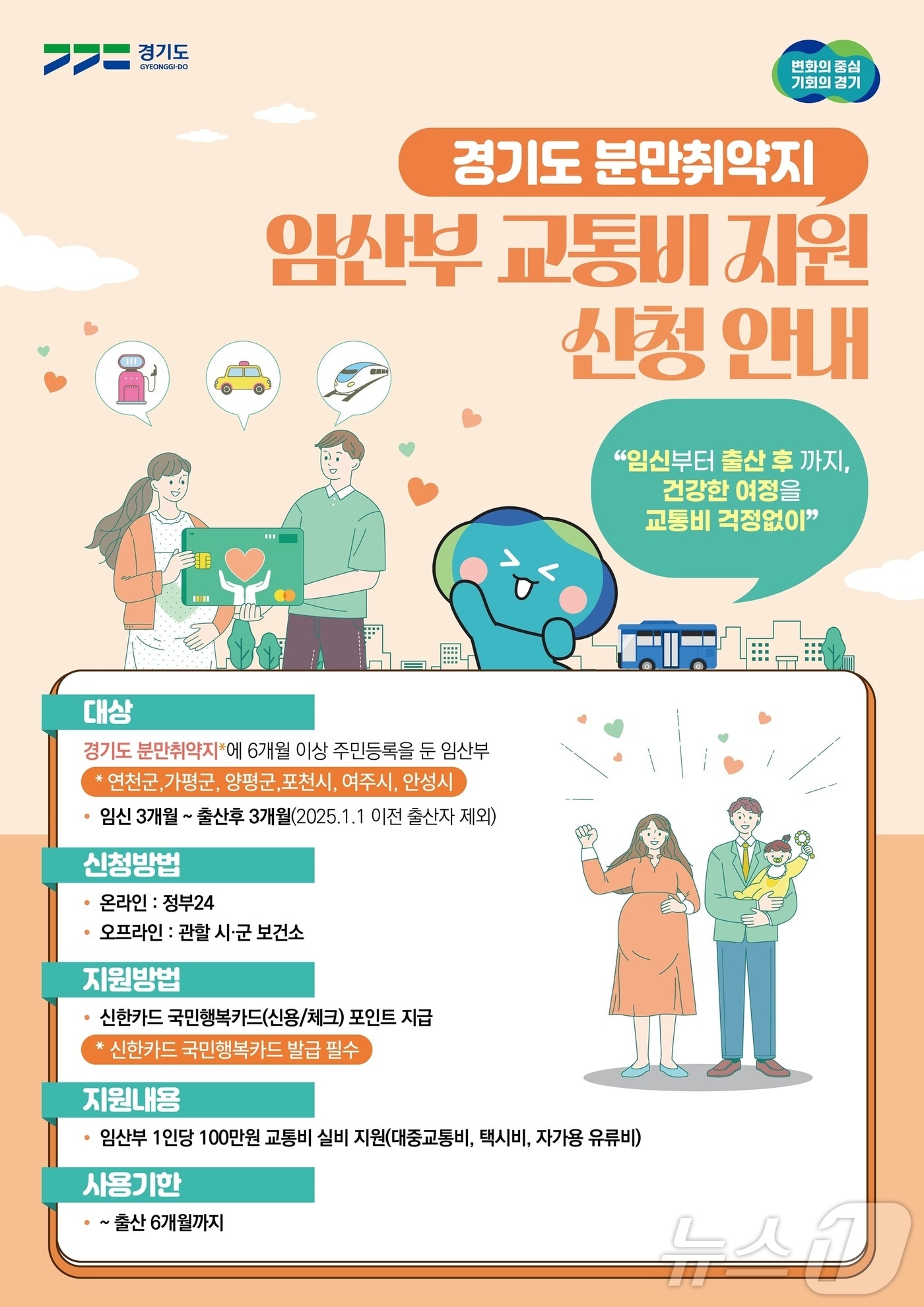 경기도 분만취약지 임산부 교통비 지원 신청 안내문.&#40;경기도 제공&#41;