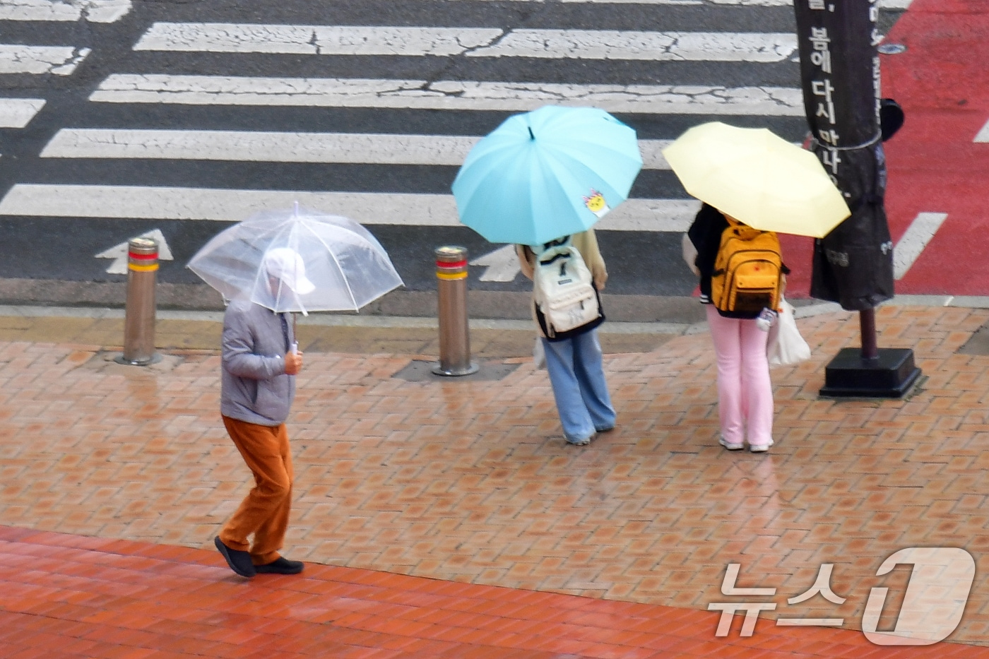 봄비 내리는 날 우산 쓴 시민들. 2025.4.14/뉴스1 ⓒ News1