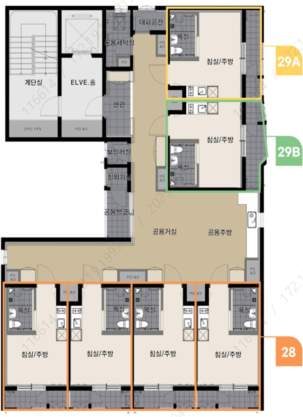제주아라(웰플러스) 고령자 복지주택 평면도.