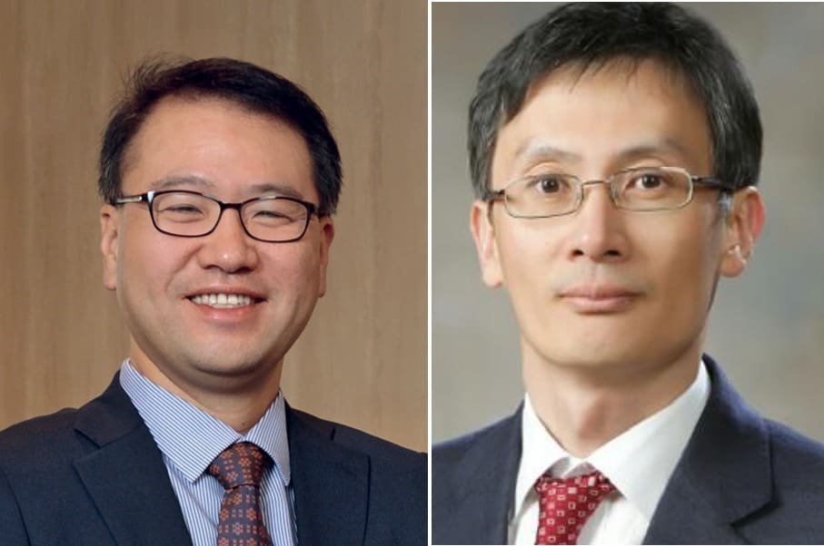 왼쪽부터 유병서 기획재정부 예산실장, 박금철 기재부 세제실장.