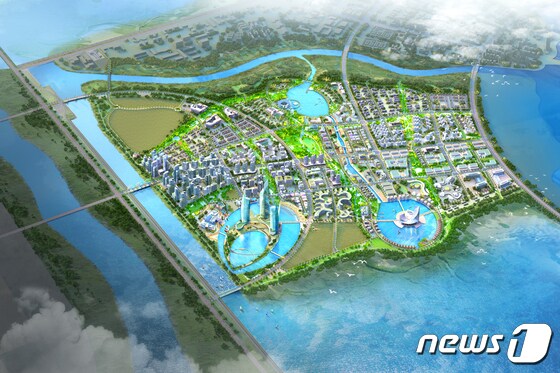 새만금 스마트 수변도시 조감도.(새만금개발공사 제공. 재판매 및 DB금지)/뉴스1