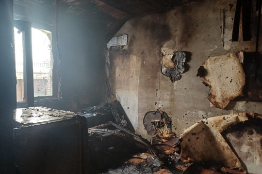 논산 화지동의 한 여관에서 발생한 화재.(논산소방서 제공.재판매 및 DB금지)/뉴스1