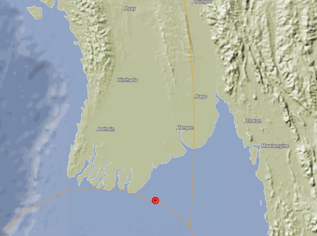  미얀마 규모 5.6지진&#40;GFZ 웹사이트 갈무리&#41;