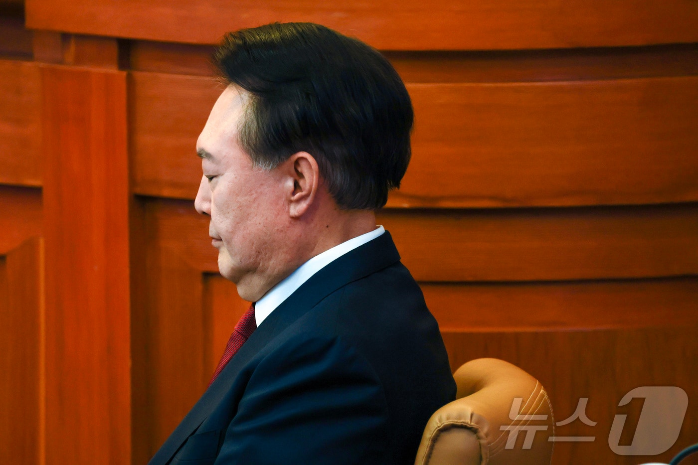윤석열 대통령이 4일 헌법재판소가 대통령 탄핵을 만장일치로 인용하면서 파면됐다. 사진은 윤석열 대통령이 지난 2월 4일 헌법재판소 변론기일에 자리한 모습. &#40;뉴스1 DB&#41; 2025.4.4/뉴스1
