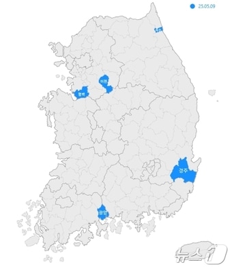 제99차 전국 미분양 관리지역 선정 현황.(HUG 제공. 재판매 및 DB 금지)