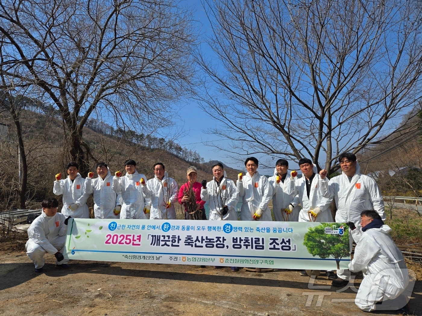 ‘축산환경의 날’ 방취림 조성 행사.(농협 강원본부 제공. 재판매 및 DB금지)/뉴스1