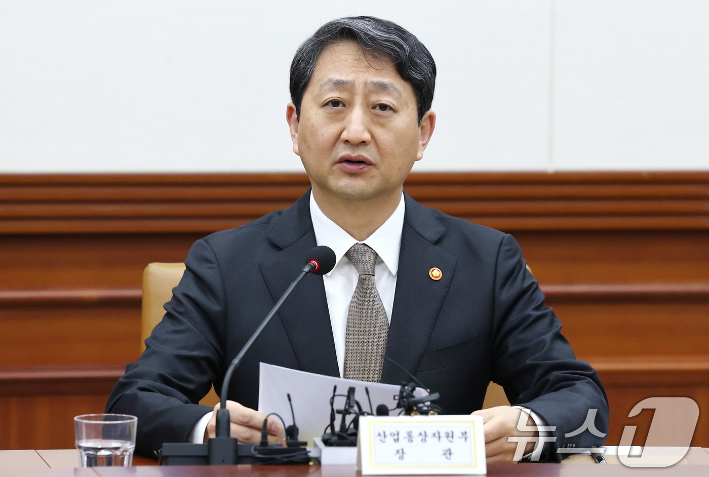 안덕근 산업통상자원부 장관이 9일 서울 종로구 정부서울청사에서 열린 경제관계장관회의 겸 산업경쟁력강화 관계장관회의에서 발언을 하고 있다. 2025.4.9/뉴스1 ⓒ News1 임세영 기자