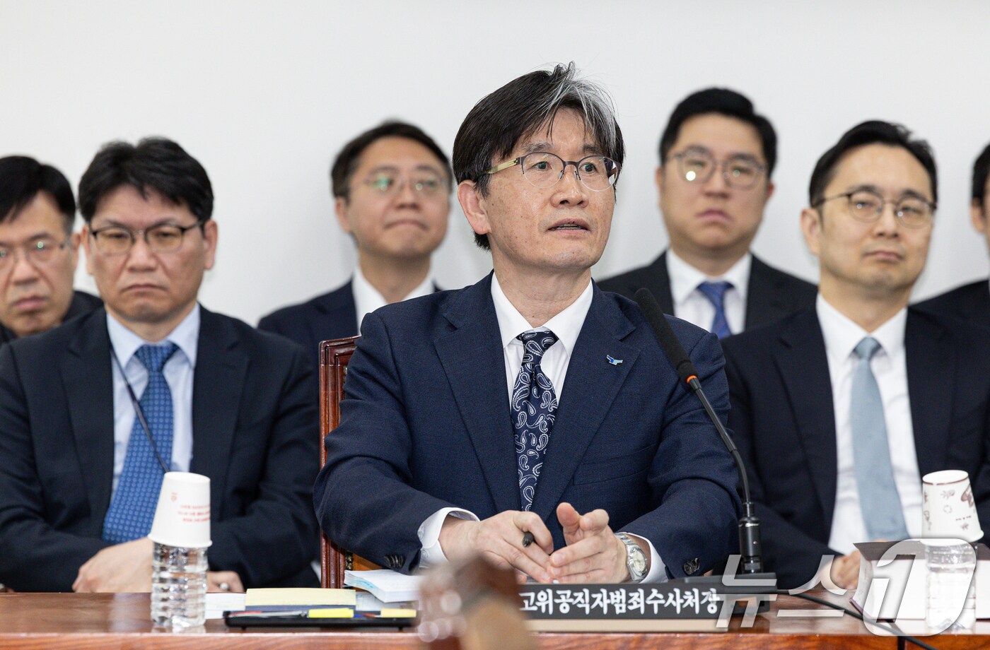 오동운 고위공직자범죄수사처&#40;공직자&#41; 처장이 9일 오전 서울 여의도 국회에서 열린 제424회 국회&#40;임시회&#41; 법제사법위원회 제1차 전체회의에서 의원 질의에 답변하고 있다. 2025.4.9/뉴스1 ⓒ News1 이재명 기자