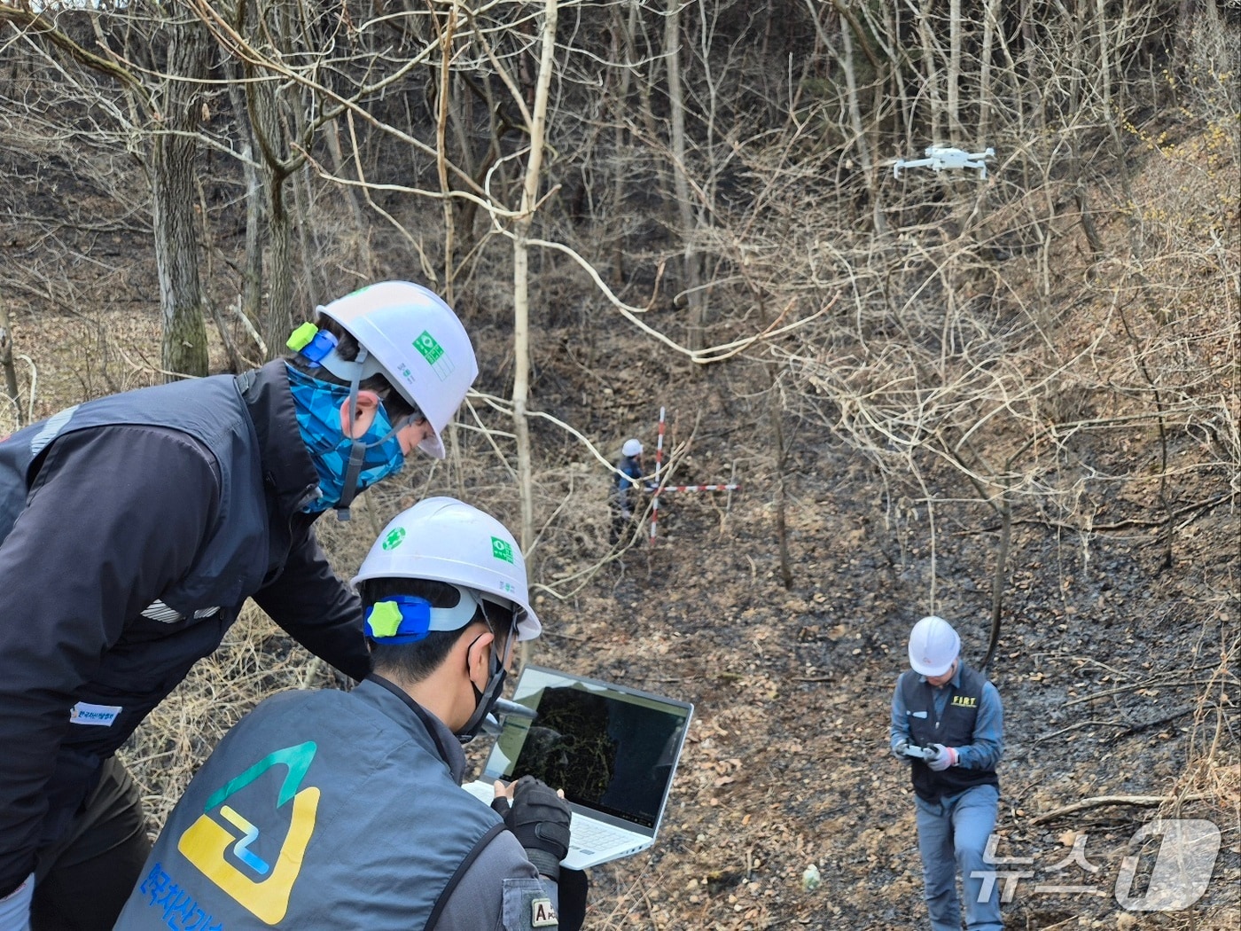  지난 3월 경북 의성산불 피해지를 긴급진단하는 산림청 관계자들(산림청 제공) /뉴스1