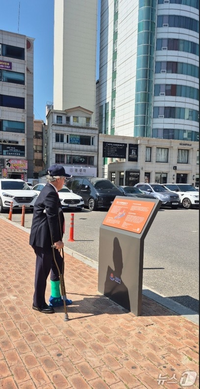 강원 강릉 택시부광장 옆 인도에 설치된 강릉 3.1독립만세운동터 안내 표지판.(강릉시 제공, 재판매 및 DB 금지) 2025.5.13/뉴스1