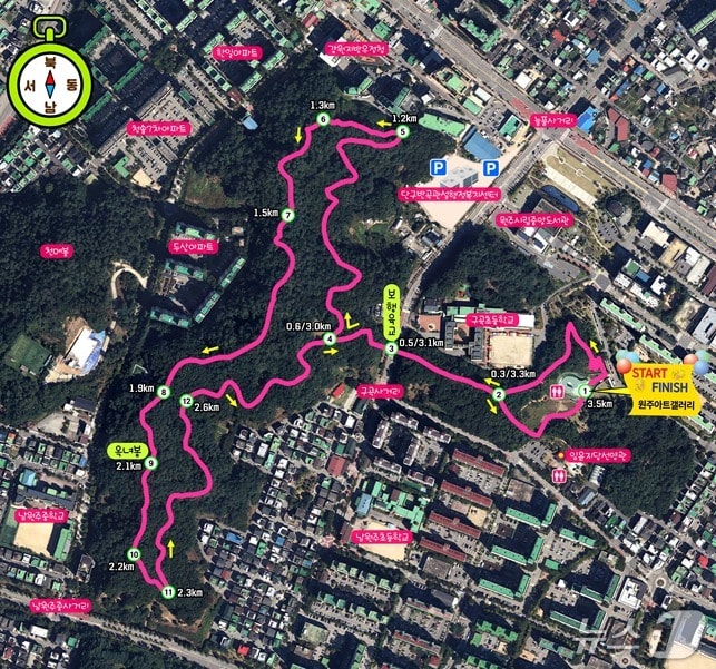 ‘2025 단구공원둘레길 맨발걷기축제’ 코스. (원주시 제공. 재판매 및 DB금지) 2025.5.14/뉴스1