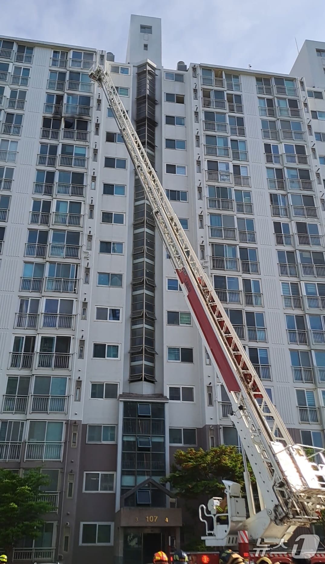 강원 강릉 교동 아파트 12층 화재 현장 /뉴스1