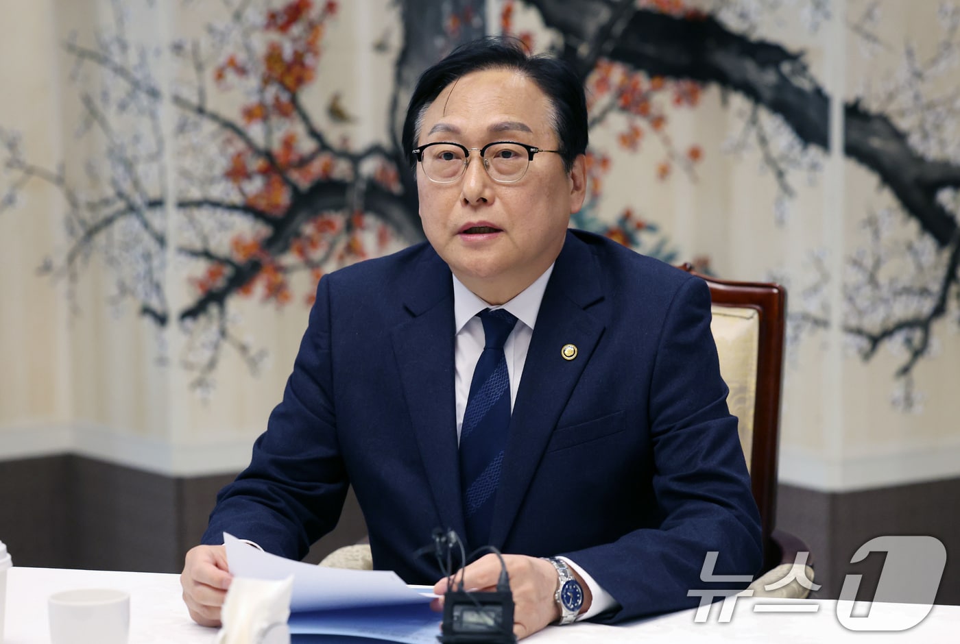 정인교 산업통상자원부 통상교섭본부장이 2일 서울 종로구 정부서울청사에서 열린 긴급 통상 관계기관 점검회의에서 발언을 하고 있다. 2025.5.2/뉴스1 ⓒ News1 임세영 기자