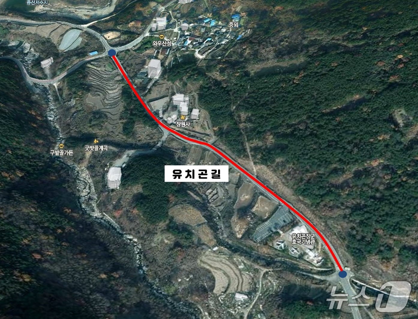 유치곤길 도면(대구 달성군 제공.재판매 및 DB금지)