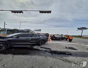  홍성 서부면 광리 교통사고 현장. (홍성소방서 제공, 재판매 및  DB금지) / 뉴스1