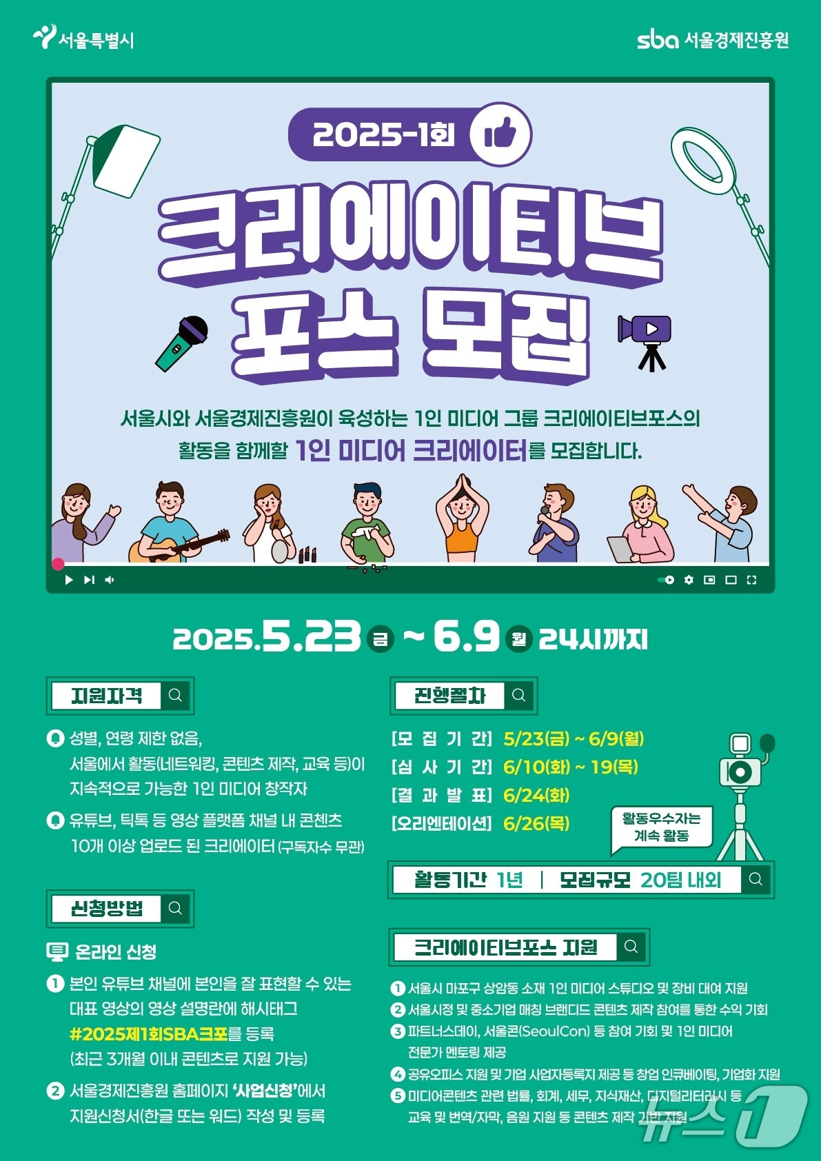 2025 상반기 '크리에이티브포스' 모집 포스터.(서울시 제공)