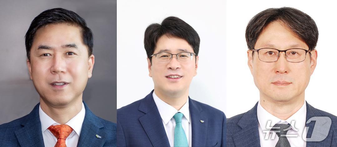 이주영 신임 신용보증기금 전무이사(왼쪽부터), 김승관·이영우 신임  상임이사