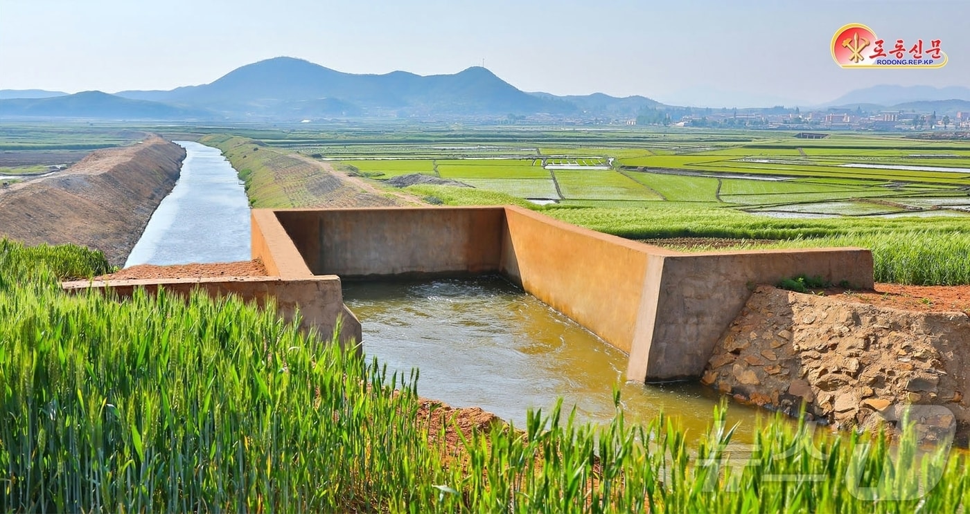 &#40;평양 노동신문=뉴스1&#41; = 북한 노동당 기관지 노동신문은 27일 &#34;강령호 담수화의 덕으로 강령과 옹진지구의 농촌들이 물걱정을 모르고 농사를 짓고 있다＂면서 ＂당의 관개건설 정책의 정당성과 생활력의 과시＂라고 강조했다. [국내에서만 사용가능. 재배포 금지. DB 금지. For Use Only in the Republic of Korea. Redistribution Prohibited] rodongphoto@news1.kr