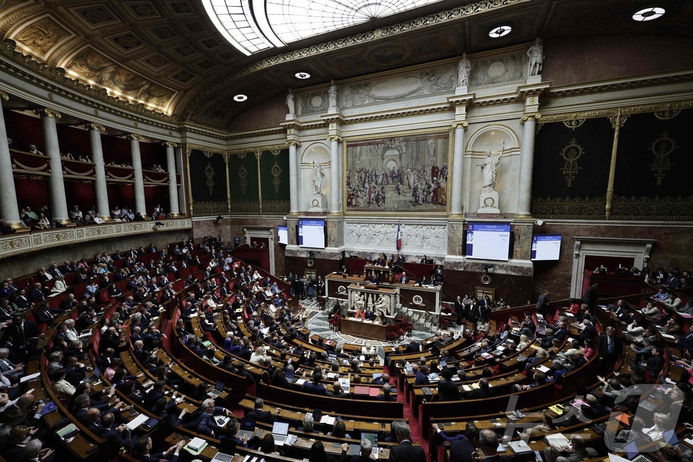 2025년 5월 27일 조력사 관련 법안 투표가 이뤄지는 프랑스 하원.ⓒ AFP=뉴스1