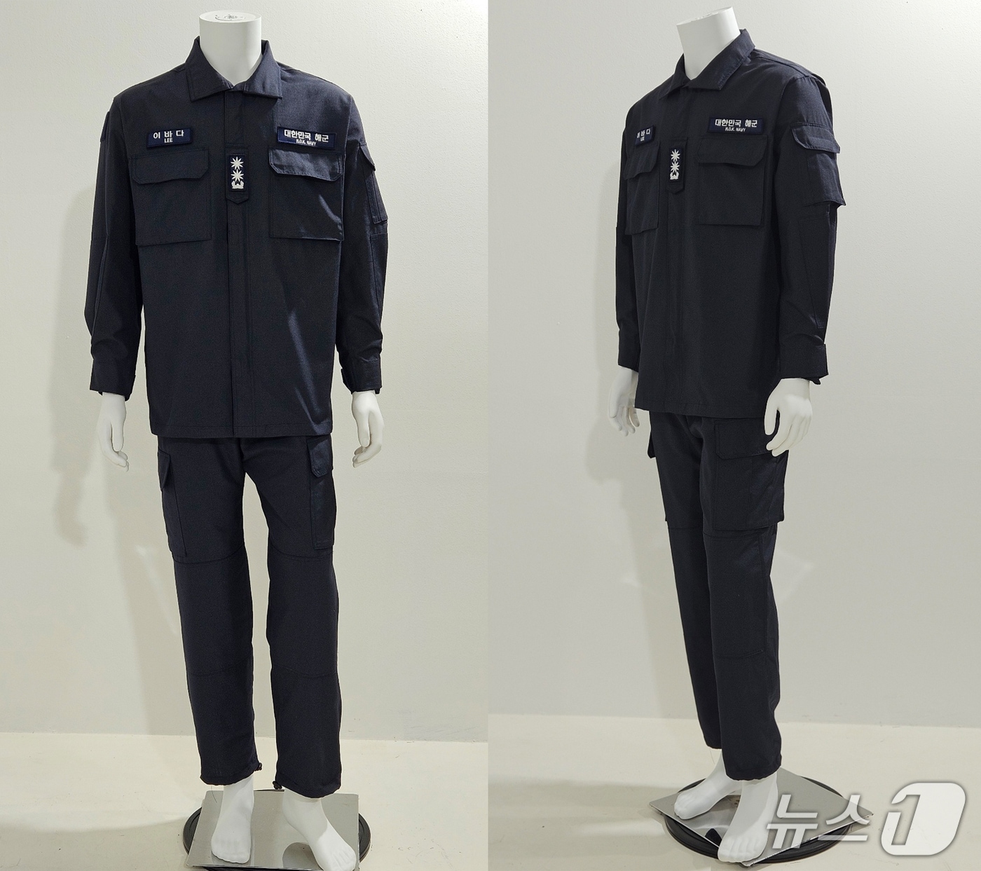 한국섬유개발연구원이 개발한 해군의 차세대 함상복 정면과 측면 모습.(섬유개발연구원 제공. 재판매 및 DB 금지)