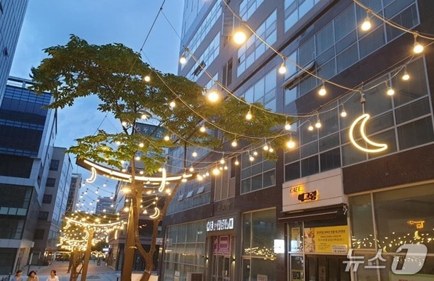 강원 원주시가 최근 1억 원을 들여 강원혁신도시 미리내광장 일대에 경관조명을 설치했다. (원주시 제공. 재판매 및 DB금지) 2025.5.30/뉴스1