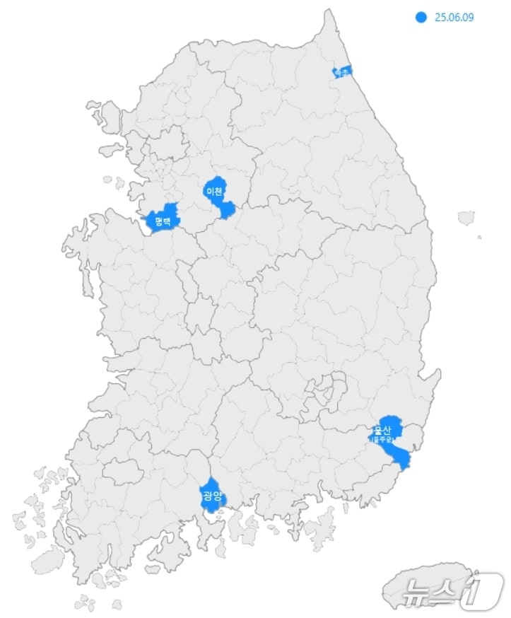 5월 전국 미분양 관리지역 선정 현황.(HUG 제공. 재판매 및 DB 금지)