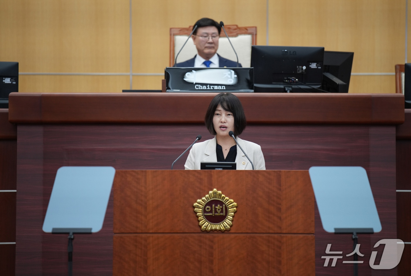 7일 윤영숙 전북자치도의원이 임시회에서 5분 발언을 하고 있다.(의회제공. 재판매 및 DB금지)2025.5.7/뉴스1