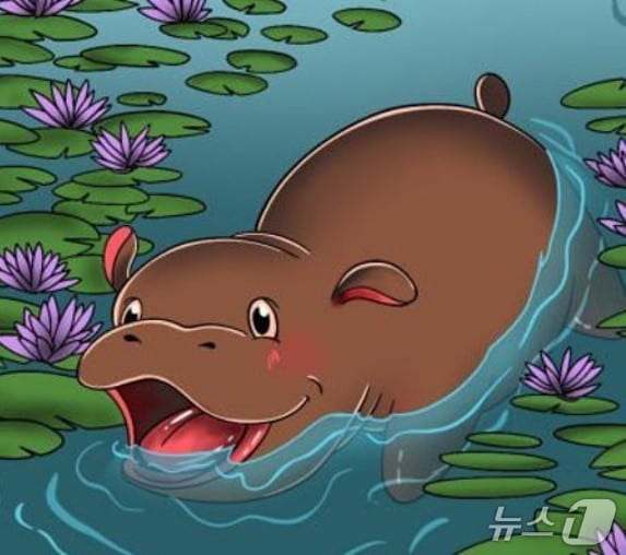 밈코인 무뎅의 캐릭터인 아기 하마. 무뎅 X(구 트위터) 갈무리.