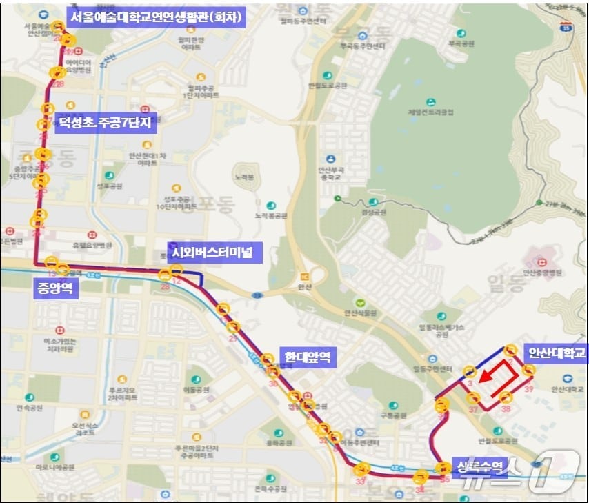 171번 노선.(안산시 제공)