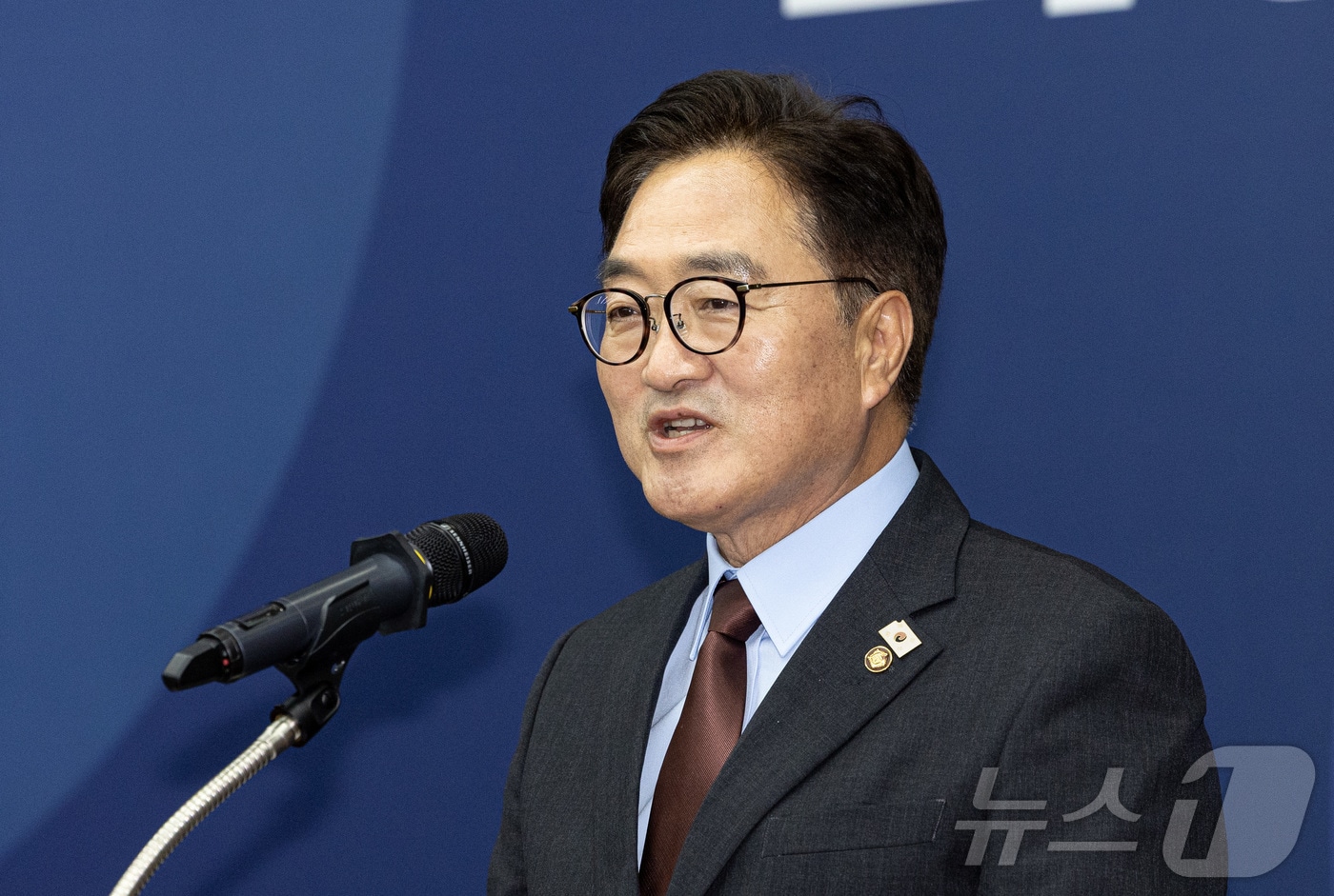 우원식 국회의장이 11일 오후 서울 여의도 국회에서 열린 제5회 대한민국 국회 의정대상 시상식에서 축사를 하고 있다. 2025.6.11/뉴스1 ⓒ News1 이재명 기자