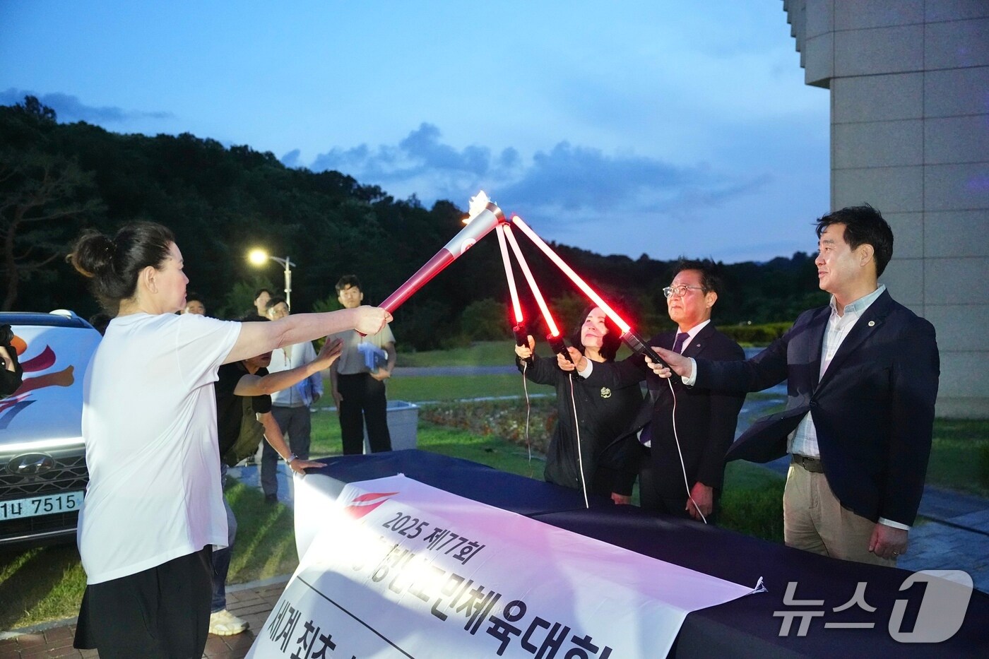 독립기념관에서 열린 충남도민체전 성화 채화식.(천안시 제공. 재판매 및 DB금지)