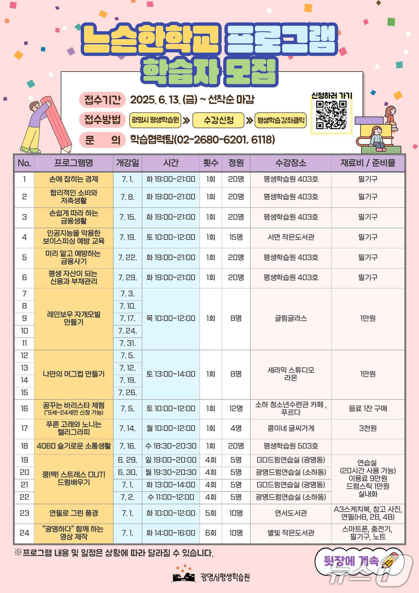 홍보 포스터.(광명시 제공)