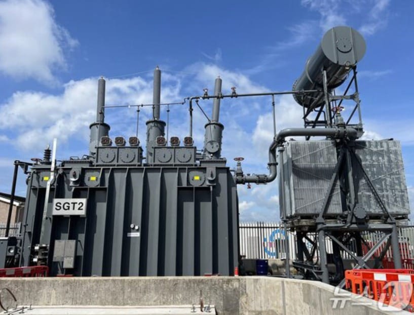 효성중공업이 2023년 스코틀랜드에 공급한 초고압변압기 자료사진(효성중공업 제공)