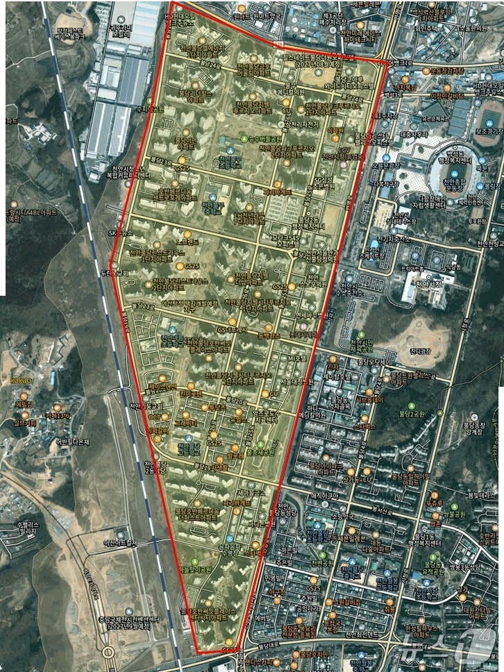 천안시 통수 작업 예정 지역(천안시청 제공. 재판매 및 DB금지)